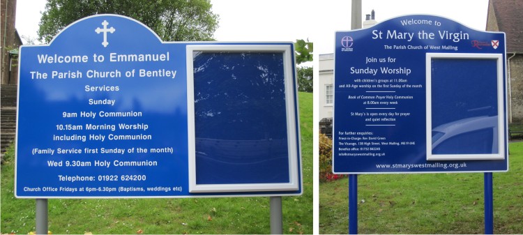 Single Superior Lockable Exterior Church Notice Boards